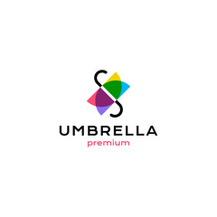 Unique abstract colorful umbrella logo © Clefiolabs