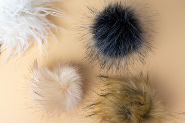 faux fur pompoms for hobbies and crafts 
