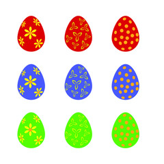 set of easter eggs