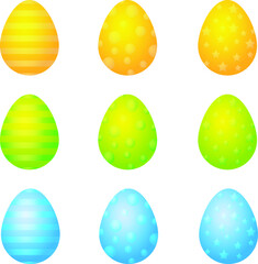 set of easter eggs