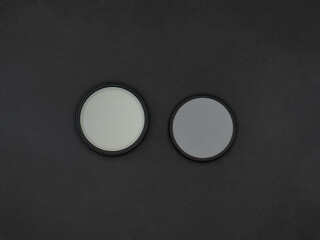 Minimalist background with lens filters. Circles design.