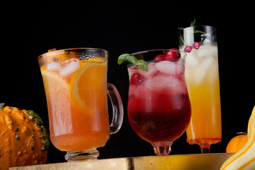 Spicy Apple Cider, Pear Sparkler, and Whiskey-Cranberry Cocktails - Fall Drinks