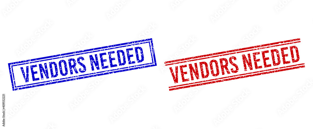 Poster vendors needed stamp seal imitations with grunge style. vectors designed with double lines, in blue 