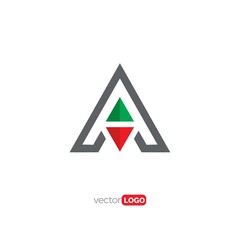 letter A with up and down arrow icon/symbol/Logo Design Vector Template Illustration