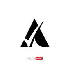 letter A with check mark  icon/symbol/Logo Design Vector Template Illustration