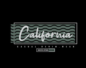 Vector illustration of text graphics, CALIFORNIA. perfect for the design of T-shirts, hoodies, etc.
