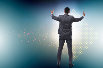 Concept of big data and data mining with businessman