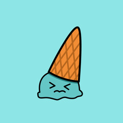 Vector illustration of kawaii cute ice cream