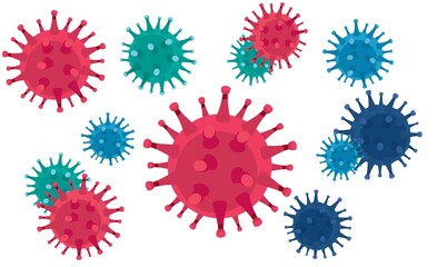 concept image of Coronavirus floating around on white background 