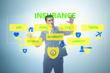 Concept of various types of insurance