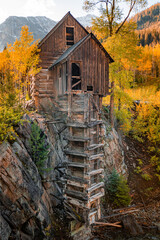 Crystal Mill in Marble, Colorado surrounded by fall foliage © Davis