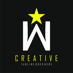 star logo above the letter W