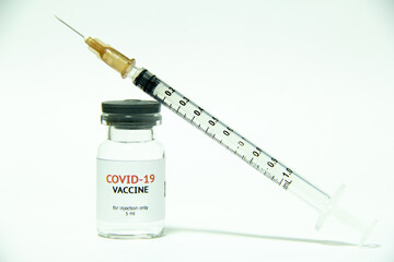 Vial of Vaccine and syringe injection