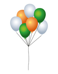 balloons helium floating with ireland flag colors