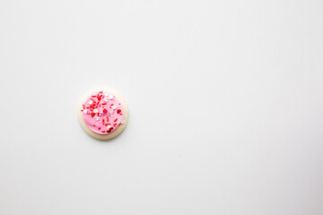 pink and white frosted cookies