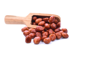 roasted peanuts isolated on white background