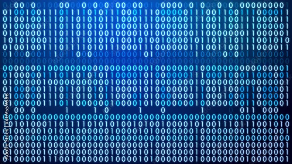 Poster abstract background with random binary numeric 0 1 for data networking technology cyber and futurist