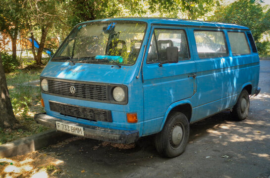 Kazakhstan, Ust-Kamenogorsk, june 12, 2020: Transporter T3 classic German popular van