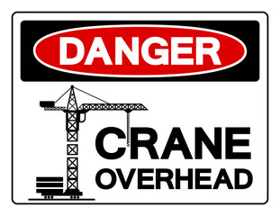 Danger Crane Overhead Symbol Sign, Vector Illustration, Isolate On White Background Label .EPS10