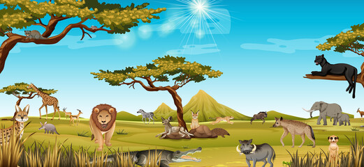 Afrikanisches Tier in der Waldlandschaftsszene © blueringmedia