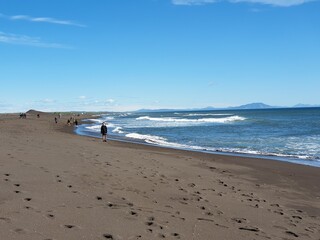 walking on the beach