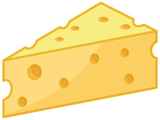 Isolated cheeseon white background