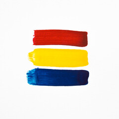 primary colors watercolor brush strokes