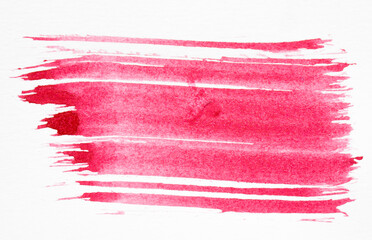 Red watercolor brush strokes on white background