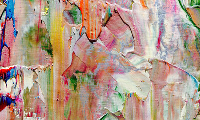 Colorful abstract painting background. . Fluid ink Color texture. Intensive multicolor mix of oil...
