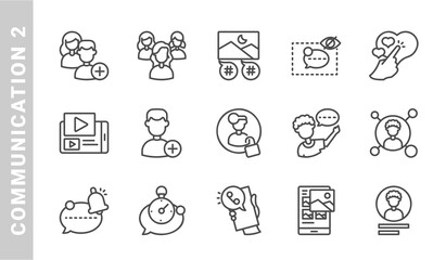 Fototapeta na wymiar communication 2, elements of communication icon set. Outline Style. each icon made in 64x64 pixel