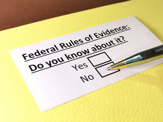 One person is answering question about federal rules of evidence.