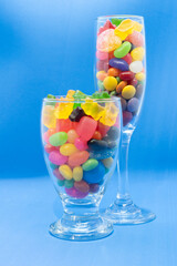 Some candy in glasses