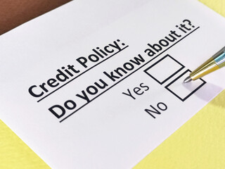 One person is answering question about credit policy.