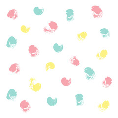 カラフルな手描きのかすれたドット素材