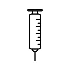 vaccine in syringe medical line style icon