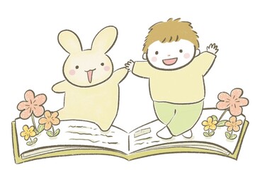 絵本の世界を楽しむ男の子