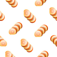 Seamless Pattern Abstract Elements 
Roll Cake Sweet Birtday Vector Design Style Background Illustration