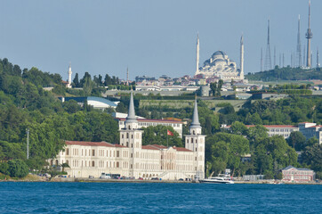 Kuleli Military High School and Camlica Mosque in Istanbul, Turkey