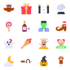 
Spooky Halloween Flat Icons Pack 
