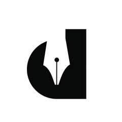 letter d leaf black vector logo illustration design isolated background