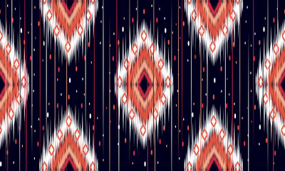 Geometric ethnic oriental ikat pattern traditional Design for background
,carpet,wallpaper,clothing,wrapping,Batik,fabric,Vector illustration.embroidery style.