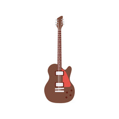 Naklejka premium electric guitar brown color instrument icon