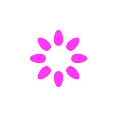 simple oval flower logo design