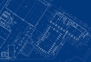 Fototapeta premium Write a blueprint architecture for building.