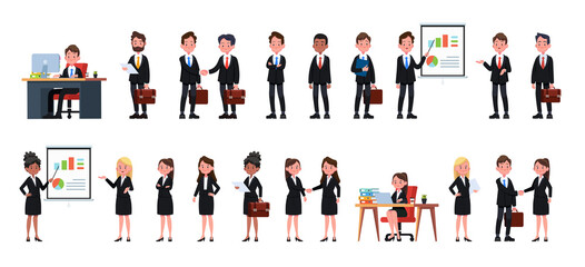 Business people at the office set. Vector illustration design