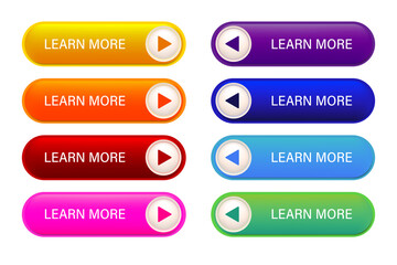 Set of colorful buttons design for web or app