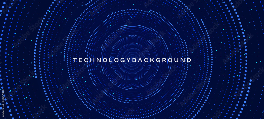 Poster hi tech digital futuristic technology background . abstract texture background . halftone spiral bac