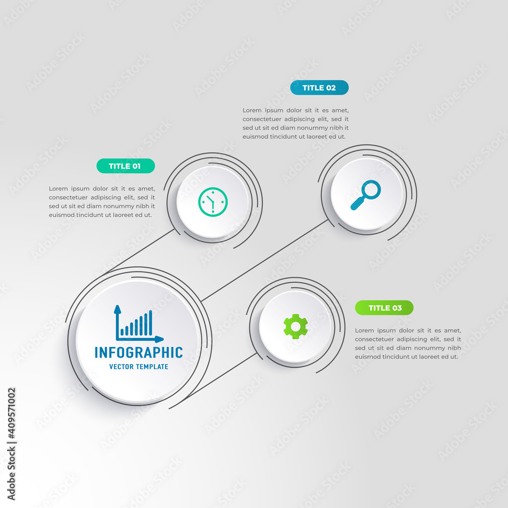 Aufkleber vector infographic design template with icons and 3 options or steps. can be used for process diagra