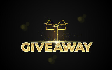 Giveaway winners poster template design. Gift box vector illustration with modern typography text style. can use for, landing page, template, ui, web, mobile app, poster, banner,