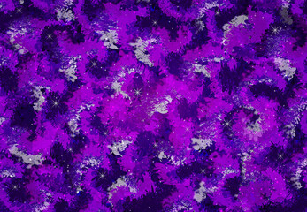 Fototapeta premium Illustration of a space multicolor purple texture. Grunge abstract violet watercolor background со звездами.Textured canvas blue, pink and purple colors for modern creative design. 